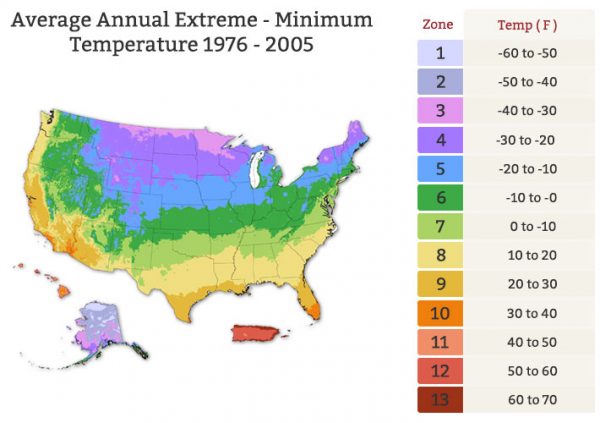 Hardiness Zone Map - High Country Roses